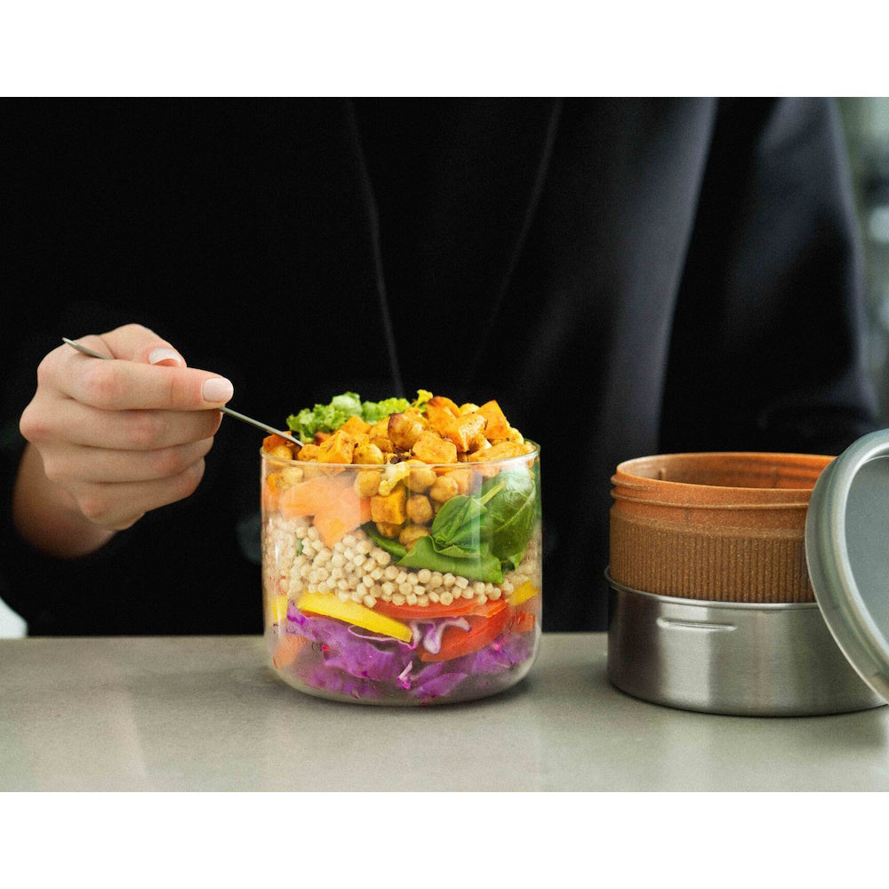GLASS LUNCH POT 600ML