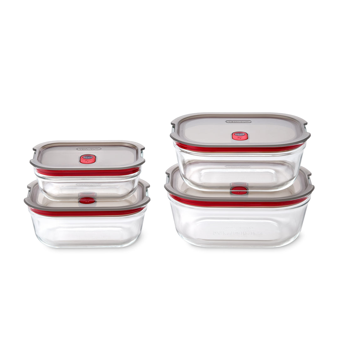 STACK+NEST GLASS FOOD CONTAINER SET XS/S/M/L X4