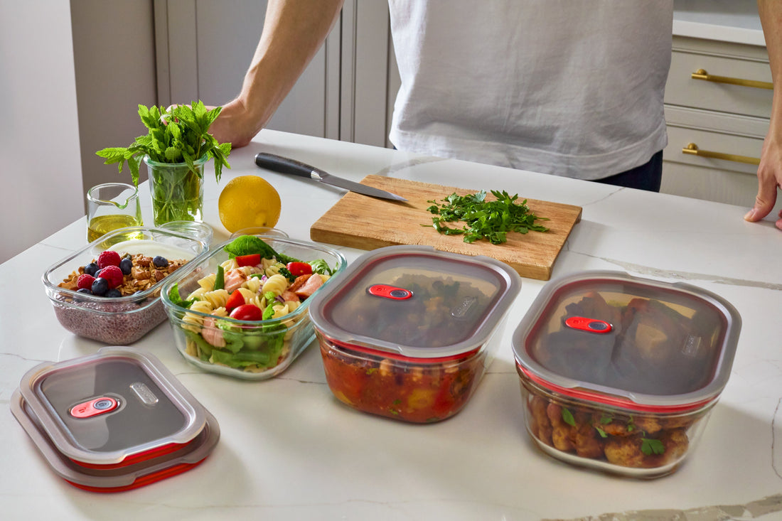 STACK+NEST GLASS FOOD CONTAINER SET XS/S/M/L X4