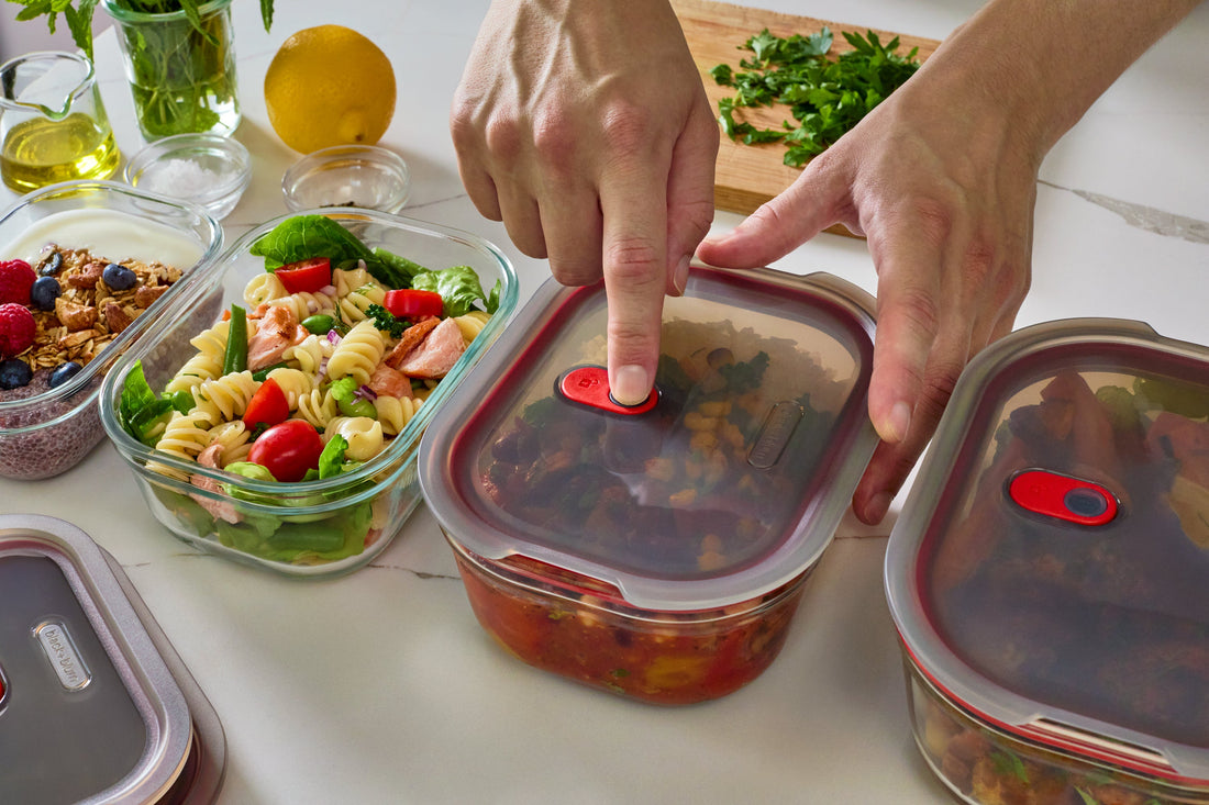 STACK+NEST GLASS FOOD CONTAINER SET XS/S/M/L X4