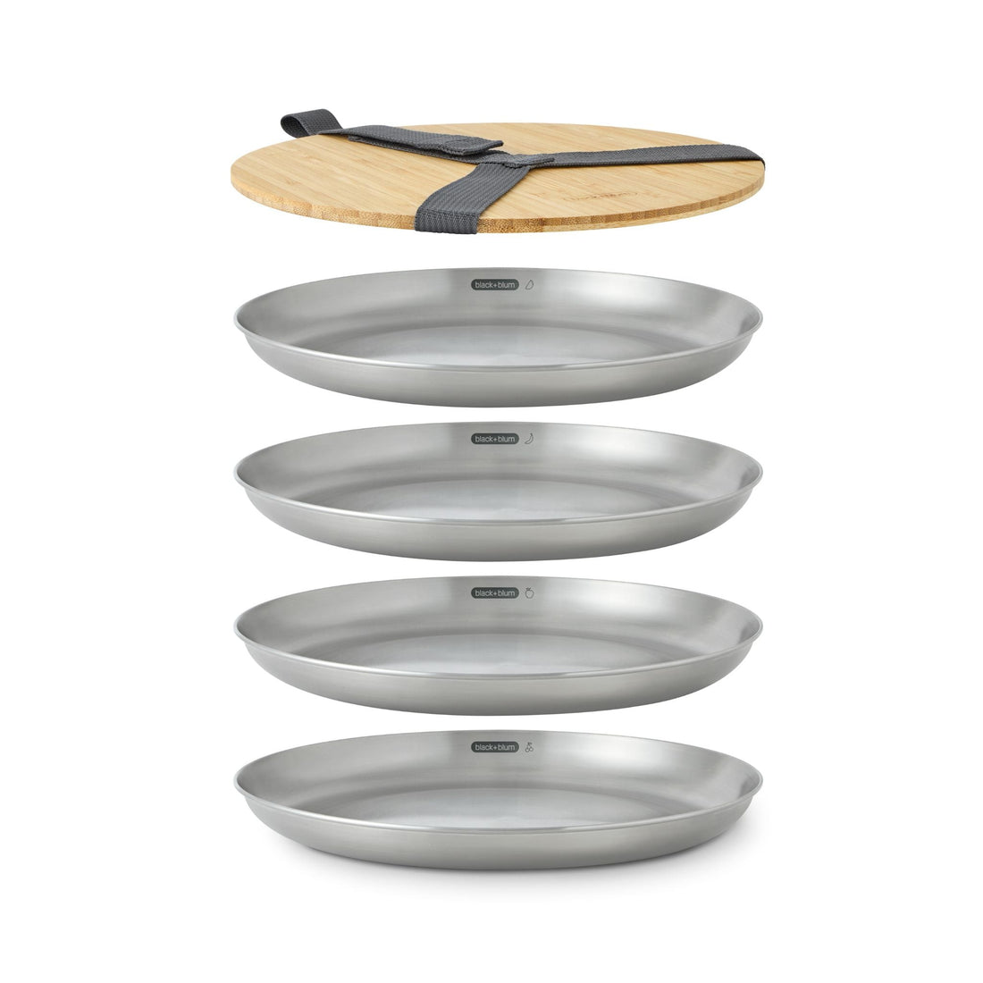 STAINLESS STEEL PLATE SET OF 4