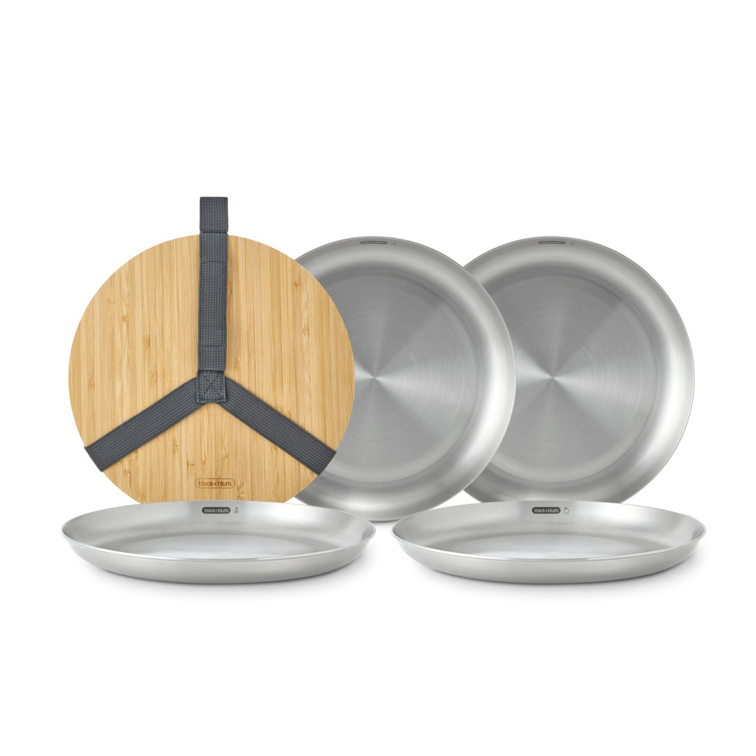 STAINLESS STEEL PLATE SET OF 4