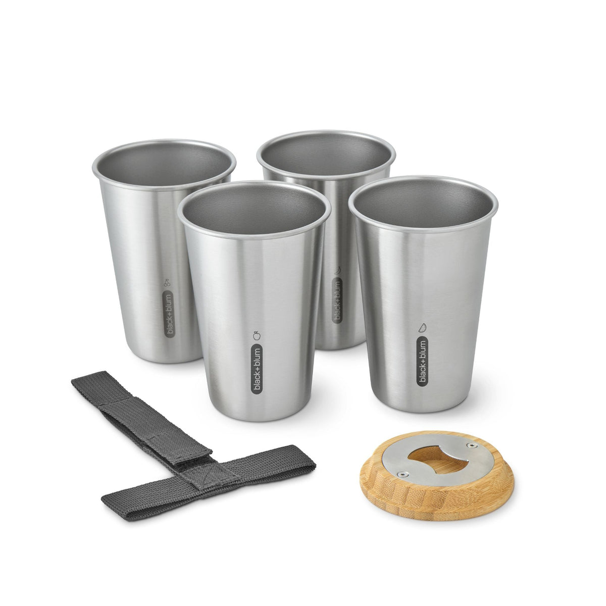STAINLESS STEEL CUP SET OF 4 500ML