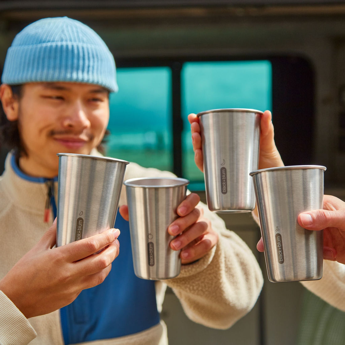 STAINLESS STEEL CUP SET OF 4 500ML
